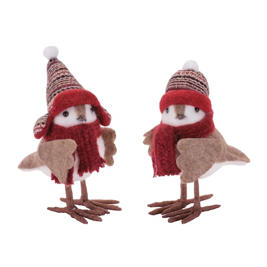 Melrose 6" Bird with Hat & Scarf Shelf Sitter Set